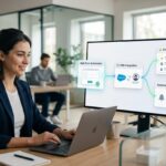 Panel SaaS de automatización conecta formulario web, CRM y prioridades de venta