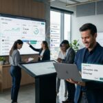 Equipo comercial usando automatización para eliminar tareas manuales en ventas