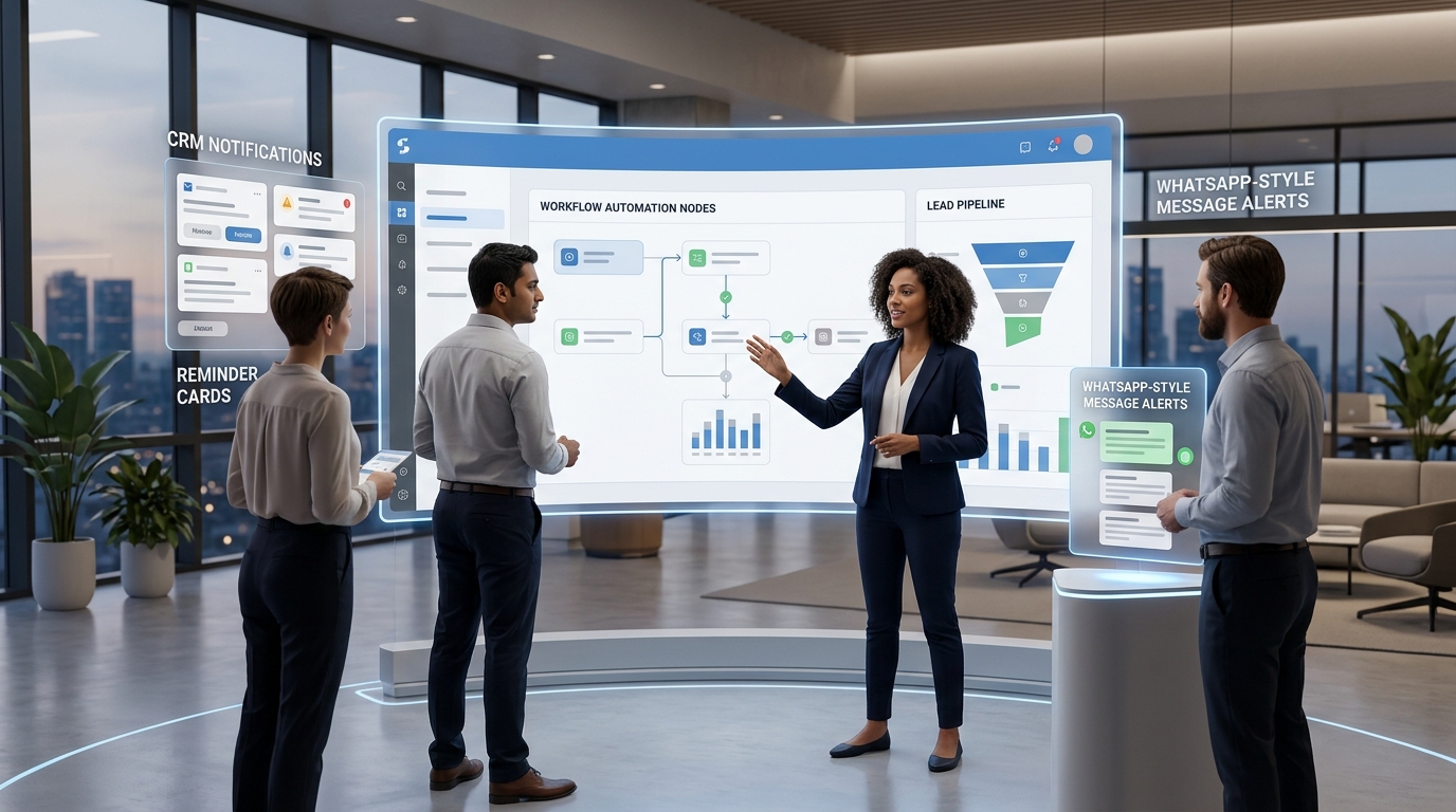 Equipo comercial usando automatización para seguir leads y recuperar ventas dormidas